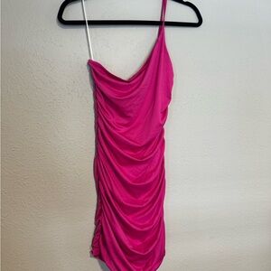 Hello Molly hot Pink Ruched Dress